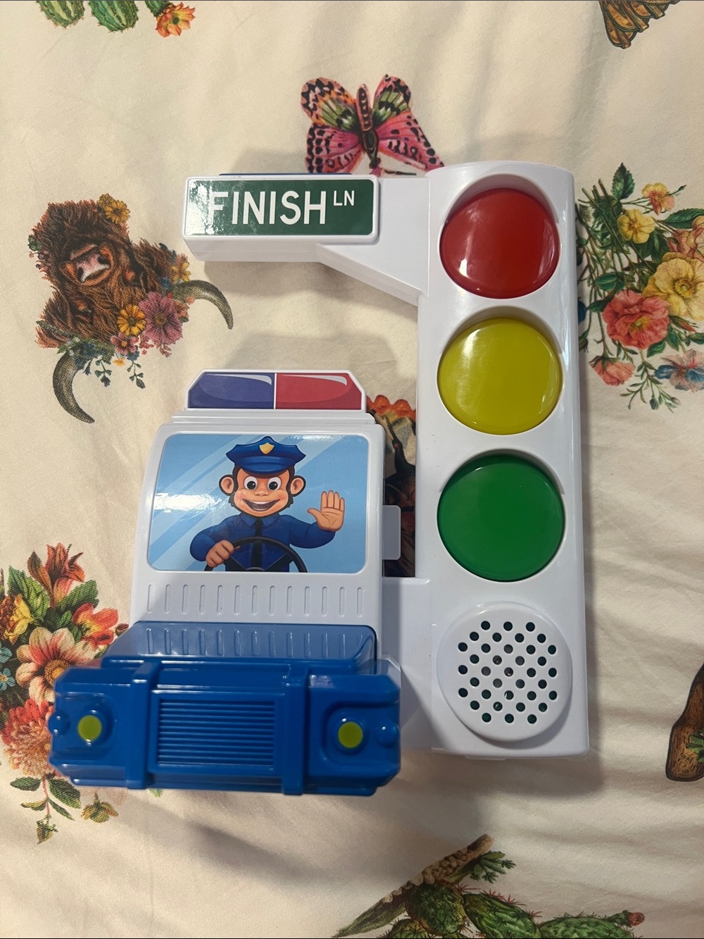 Kids Traffic Light Toy with Blue Police Car - Interactive Sound & Lights Game